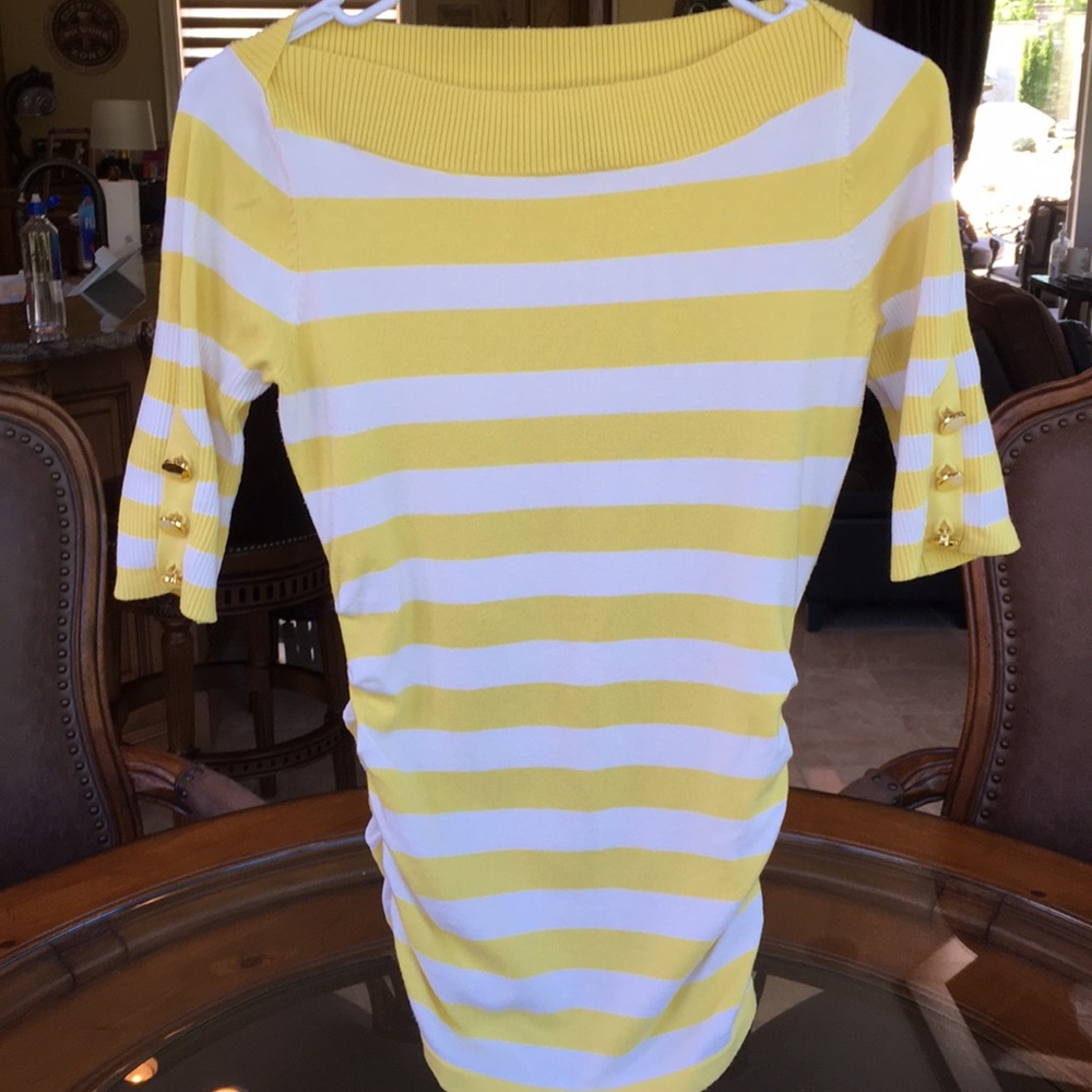 Cache yellow striped sweater cute 4 spring summer